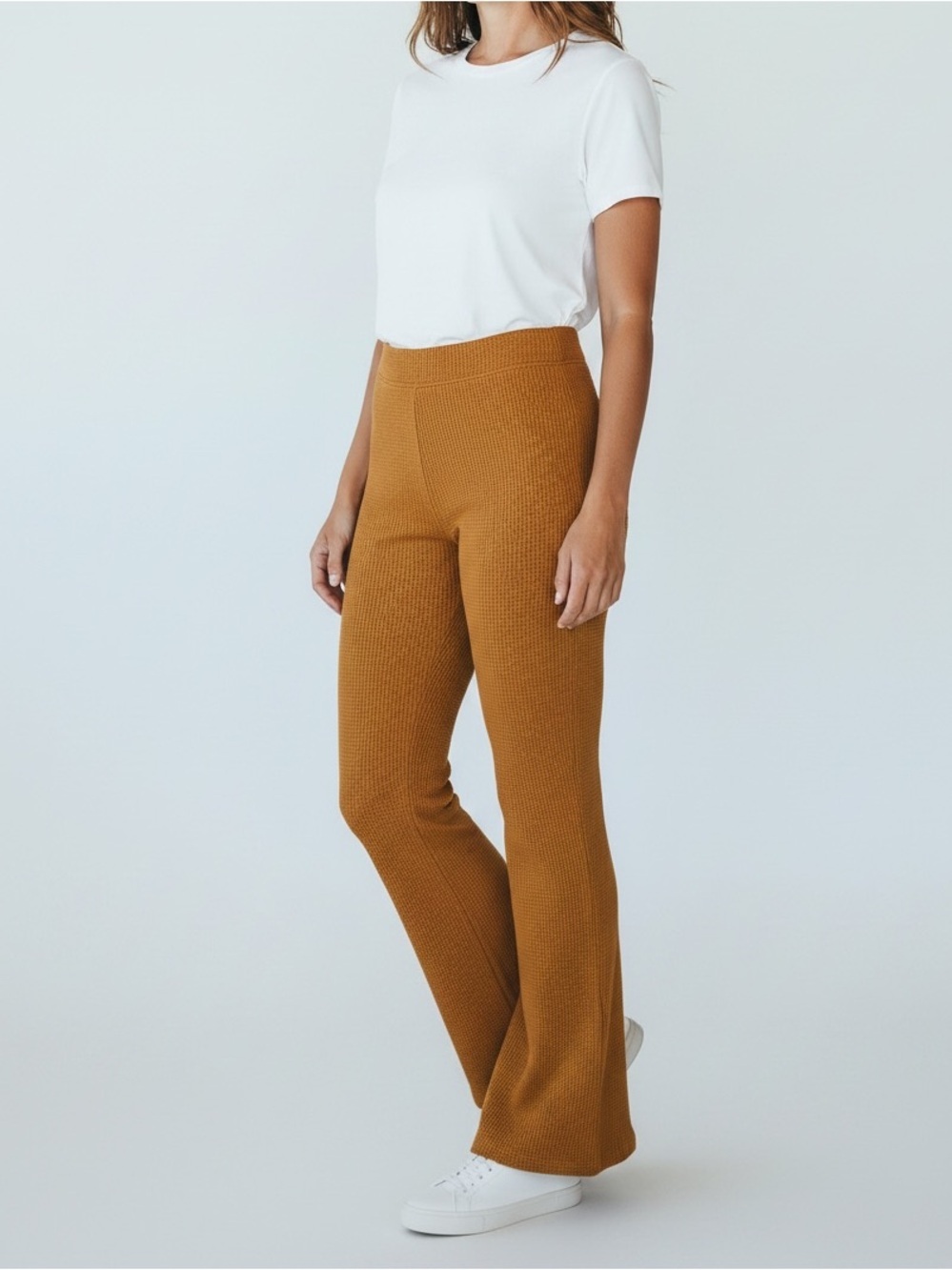 Aerie Waffle Knit Flare Pants Camel
